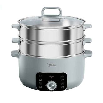 美的/Midea  电蒸锅16升大容量蒸锅电火锅60分钟定时上蒸下煮食品级不锈钢蒸格不沾易洁ZGE3002