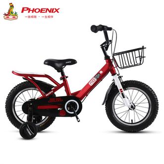 凤凰（Phoenix）儿童自行车2-3-4-5岁男女小孩 合金红 14寸
