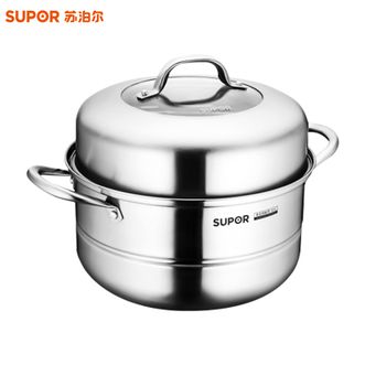 苏泊尔（SUPOR）  正品不锈钢双层蒸锅26cm 家用大容量6.8L蒸煮锅炖汤锅煲汤锅 蒸煮两用锅