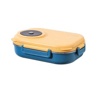 美厨（MAXCOOK）  饭盒304不锈钢分隔便当盒双层中小学生儿童分格餐盒-五格1.6L北欧蓝MC-FT1597