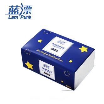 蓝漂  抽纸4层400张*20包 加厚原生木浆家用卫生纸巾面巾餐巾纸抽