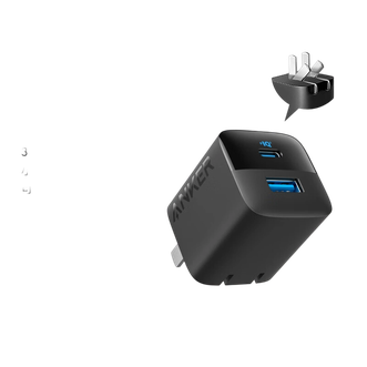 安克/Anker  33W双口充电器 PD快充type-c接口 兼容20w30W适用iPhone16promax苹果15华为小米usb插头 黑