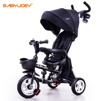 Babyjoey  儿童三轮脚踏车宝宝车手推车自行车遛娃暖心折叠百变骑 【顶配版】