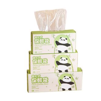 摩登主妇  熊猫保鲜袋  小号100只+中号100只+大号60只  家用背心式可冷冻食品分装塑料袋厨房工具