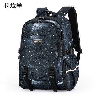 卡拉羊/KALA·Y  书包上学生男孩初中生高中生休闲大容量双肩背包TX5113 星空色黑色