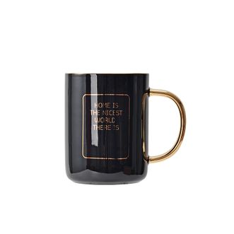 Homy  骨质瓷 马克杯 鎏金马克杯 黑色和白色  骨质瓷 水杯、茶杯、咖啡杯
