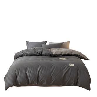 無印良品  A类全棉床上四件套2m*2.3m MJ-T2024-0285深灰+浅灰