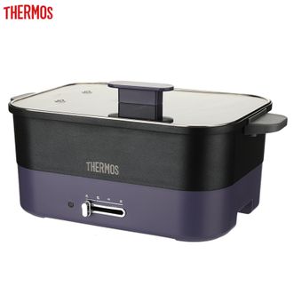 膳魔师（THERMOS）  6L鸳鸯电火锅料理锅电炖锅多功能锅 厨房电器电煮锅涮锅煎烤机多用途锅电热锅EHA-4361A紫色