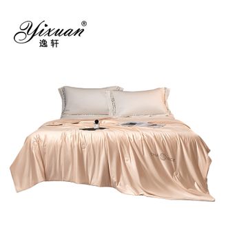 逸轩/yixuan  A类冰蓝丝凉感蚕蛹蛋白夏凉被 私语-粉玉色 200*230cm单夏被