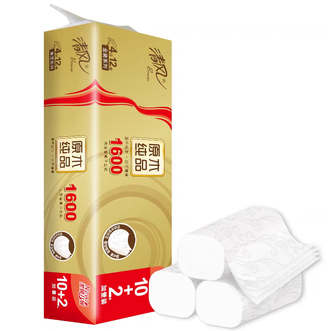清风  无芯卷纸 原木金装4层1600克/12卷 卫生纸卷纸