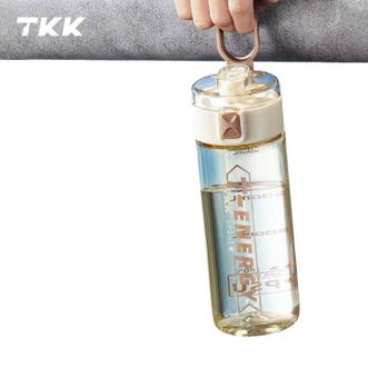 TKK  超燃运动水杯运动水壶直饮杯子食品级塑料杯  奶咖白 500ml   TKK1032