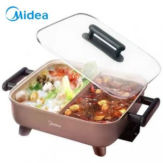 美的/Midea  电火锅 6L鸳鸯 电炒锅家用多功能电锅煎烤涮一体电热电煮锅 DY3030Easy102