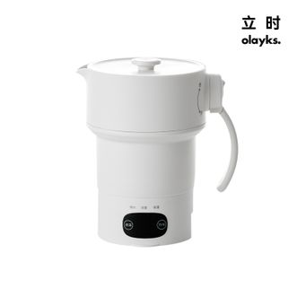 olayks.  立时 便携式烧水壶 电水壶折叠不锈钢 小型旅行恒温折叠电热水壶家用烧水壶保温防干烧烧水杯 0.6L 一体式【316折叠壶】母婴级材质