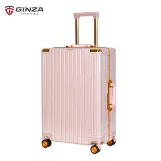 银座GINZA 万向轮大容量铝框密码拉杆箱男旅行李箱高颜值商旅两用旅行箱A-9890K（24寸）