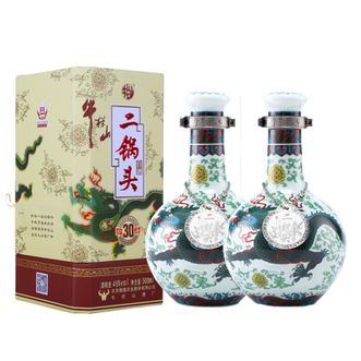牛栏山 地道北京味 白酒 清香型 二锅头 珍品三十（30）青龙 46度 500ml*2瓶装（赠礼袋））