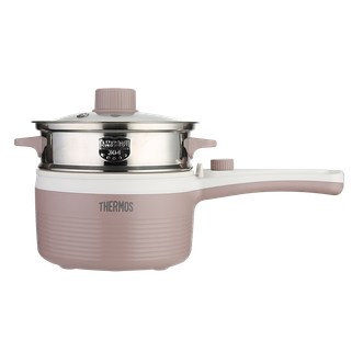 膳魔师（THERMOS）  电煮锅电热锅宿舍小电锅泡面小火锅多功能锅上蒸下煮长柄防烫EHA-4311A-SP 砂陶棕