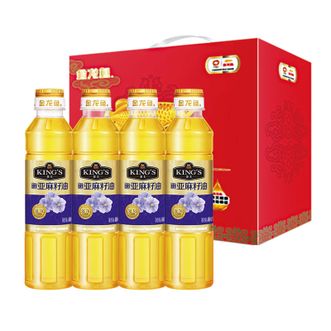 金龙鱼  紫韵东来亚麻籽油400毫升*4礼盒装