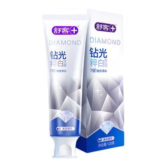 舒客  钻光粹白牙膏120克净白薄荷香型 去黄提亮修白净白 氨基酸表活