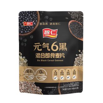 智仁  元气6黑混合即食麦片 高膳食纤维无另添加蔗糖营养早餐代餐512g