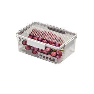 温仑山/VELOSAN  冰箱密封保鲜盒食品级抗菌收纳盒大容量冷冻储存食物蔬菜冷冻盒 密封保鲜盒2000ml