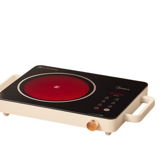 美的/Midea  电陶炉家用炒菜电磁炉煮茶大功率光波炉灶低辐射2200W大功率【双环猛火 定时功能】 奶油白MC-HW2210