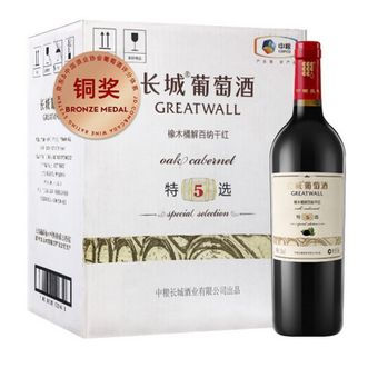 长城 特选7 橡木桶解百纳干红葡萄酒 750ml*6瓶 整箱装