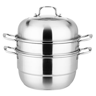 易铂  金钢蒸锅三层家用30cm加厚层蒸煮两用锅Y-P8029三层