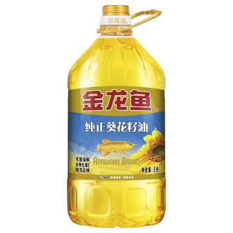金龙鱼  食用油 纯正葵花籽油5L  压榨一级植物油 葵花油 5L*1桶