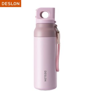 德世朗（DESLON）  不锈钢保温杯双饮600ml容量运动水杯杯子便携DYDB-600PK樱花粉