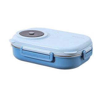 美厨（MAXCOOK）  饭盒304不锈钢分隔便当盒双层中小学生儿童分格餐盒-四格1.6L天空蓝MC-FT1535