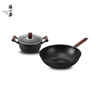 张小泉 古风系列精铁锅具两件套 C35382000 汤锅22CM， 炒锅32CM