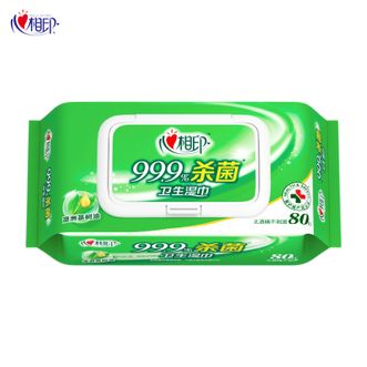 心相印  茶语卫生杀菌湿巾80片 单包装 家庭清洁卫生消毒湿纸巾