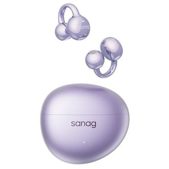 赛那/sanag  S7S AI骨传导耳机概念耳夹开放式无线不入耳运动耳机跑步通话降噪蓝牙耳机会议纪要 适用于华为苹果 紫色
