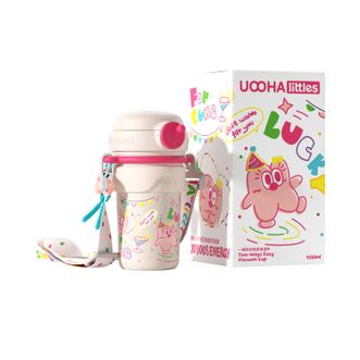 UOOHA Littles  一键双饮陶瓷保温杯 便携车载 保温杯  海伦派对 白粉 USY06-CT