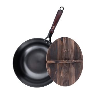 德铂（Debo）  物理不粘炒锅无涂层精铁铸铁炒菜锅 32cm