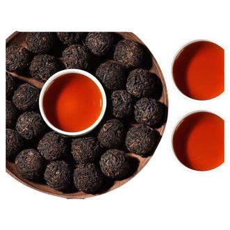 美田  易武普洱熟茶云南普洱龙珠熟茶一颗一泡31颗约半斤装