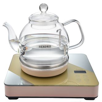 新功/Seko  全自动底部上水电热水壶家用玻璃烧水壶电茶炉茶台煮水壶W12