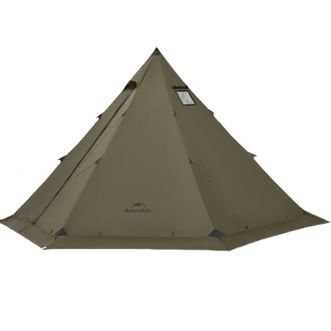 挪客（NatureHike）  牧场Fire八边金字塔帐篷一室一厅户外露营大空间多功能公园帐 棕绿