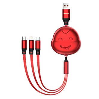 纽曼（Newmine）  三合一22.5W快充数据线 小萌蛇伸缩便携收纳手机充电线SXDC01