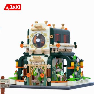 JAKI  浪漫园林积木拼装花卉植物园摆件 莫奈花房