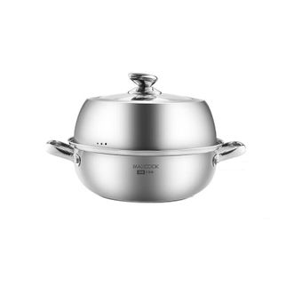 MAXCOOK  蒸锅汤锅火锅 304不锈钢单层汤蒸锅 加厚复底汤蒸锅28cm MCZ560