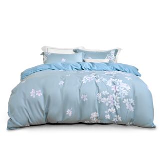 水星家纺  品质全棉材质四件套床品套装双人被套枕套-花舞幽然200*230cm