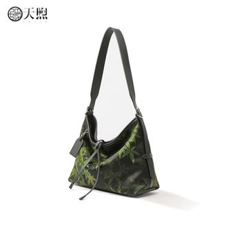 天煦/PMSIX  新中式国风非遗香云纱青枫印花复古手提斜挎托特女包 P270606