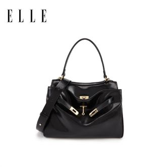 Elle  秋冬油蜡软质托特包 大容量通勤斜挎手提包  25006