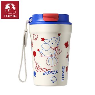 特美刻（TOMIC）  保温杯卡通咖啡杯316不锈钢女高颜值水杯便捷吸管杯子 马戏团340ml