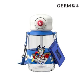  格沵/germ  奥特曼系列追光者水杯 泽塔 蒂姆蓝 550ML 儿童水杯壶 幼儿园宝宝吸管杯子 GM141B13579