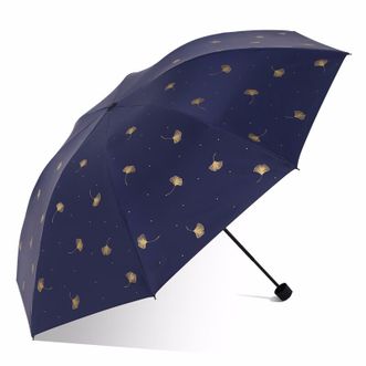 天堂伞  太阳伞防晒防紫外线遮阳伞户外伞晴雨两用便携雨伞男女 33631E银杏飞舞 藏青色