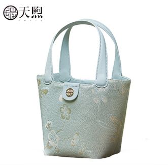 天煦/PMSIX  包包女织锦提花牛皮包新中式国风提包大容量单肩斜挎包手拿包 P17061704