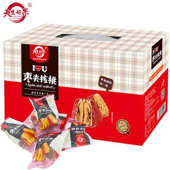 天生好果  红枣夹核桃仁礼盒500g/盒 新疆若羌灰枣 休闲食品 过年年货大礼盒