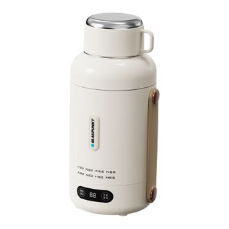 BLAUPUNKT  德国蓝宝电水壶便携式烧水壶家用旅行户外大容量电热水杯保温壶 双层不锈钢防烫电热水壶BP-DRB025 奶白色